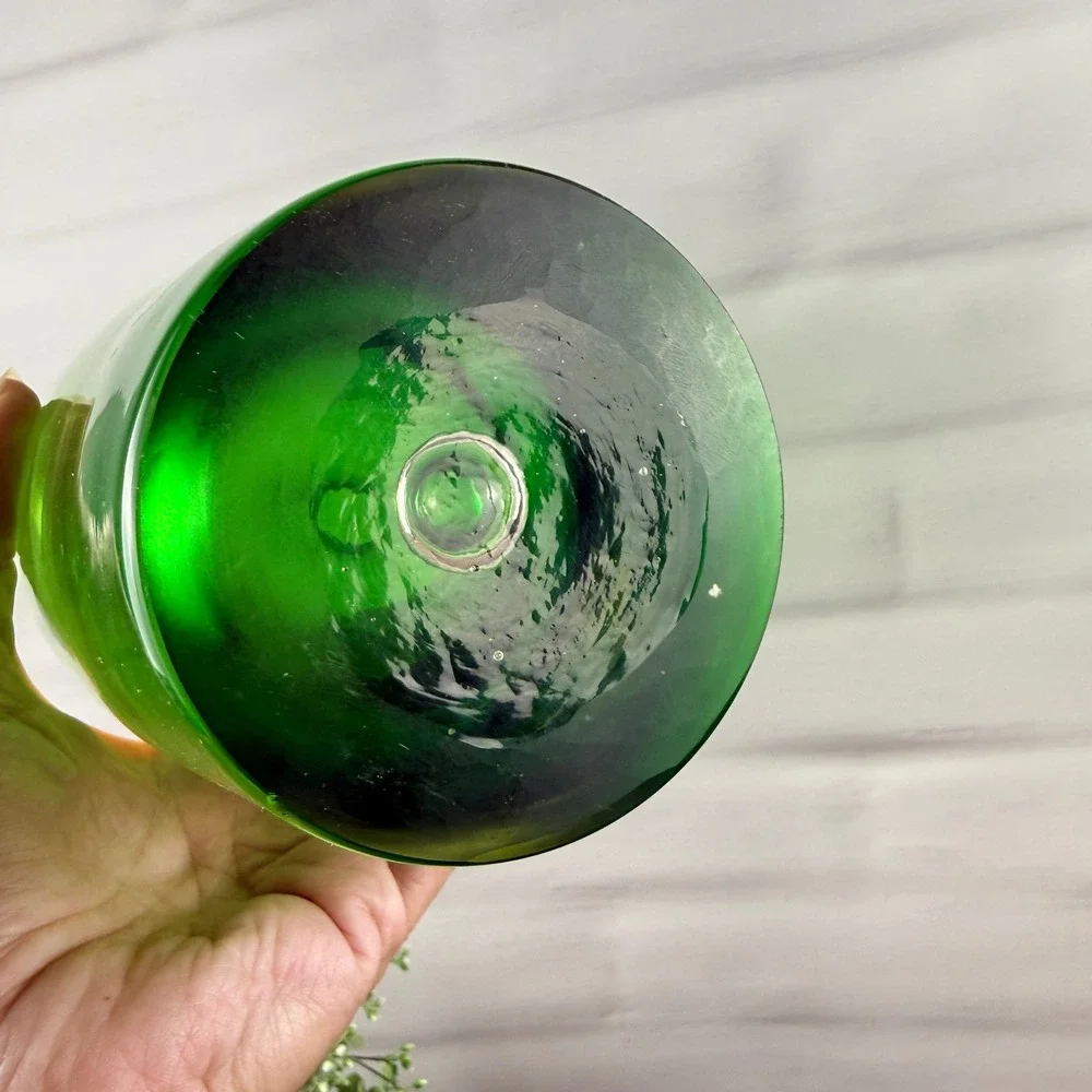 Riihimäen Lasi Tamara Aladin Finland Green Art Glass Vase MCM